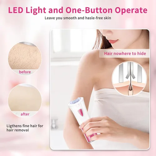 Miniatura 3 de Depiladora facial para mujer, depiladora facial con luz LED, pinzas eléctricas de deslizamiento suave para cara, brazos, piernas, línea de bikini