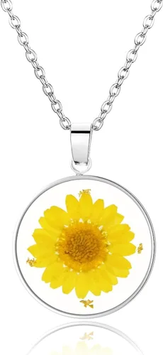 Miniatura 163 de Pressed Flower Necklace Gift for Women Personalized Handmade Necklaces Birth Flower Necklace