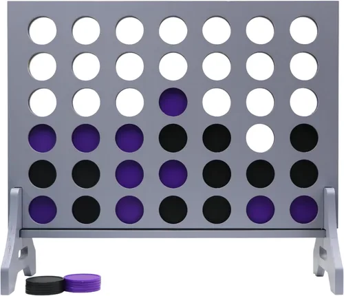Miniatura 11 de Juego gigante 4 en una fila para familia y adultos – Tailgating Pros Jumbo de madera gris cuatro en una fila juego de patio para interiores