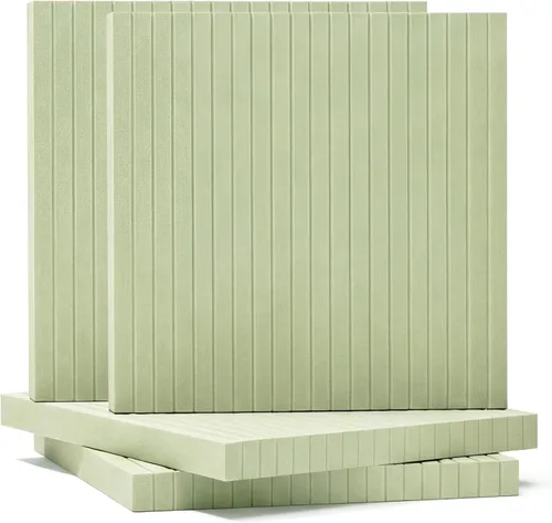 BUBOS Paneles acústicos de pared, paquete de 2 paneles decorativos insonorizados de 23.6 x 23.6 x 2 pulgadas, decoración de pared con reducción de