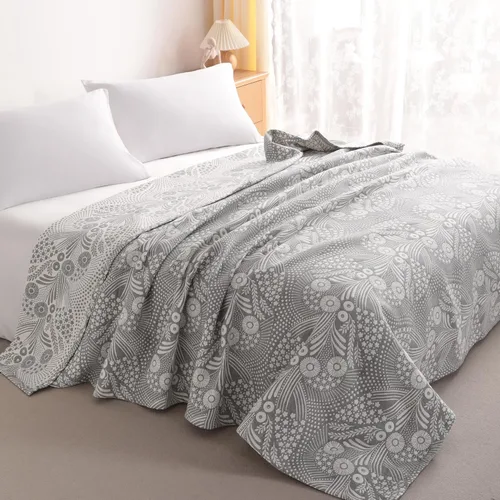 Miniatura 26 de Manta NTBAY para la cama, de más de una capa, hecha de muselina de algodón natural