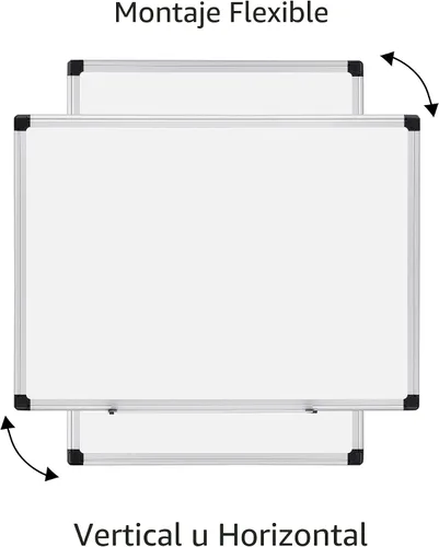 Miniatura 2 de Amazon Basics Pizarra magnética de borrado en seco, 61 cm x 46 cm, marco de aluminio plateado/blanco
