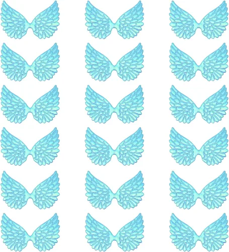 Miniatura 12 de PATIKIL 18 alas de ángel para manualidades, pequeñas alas de ángel con purpurina, 6 colores, alas de ángel para coser, parches para mochilas