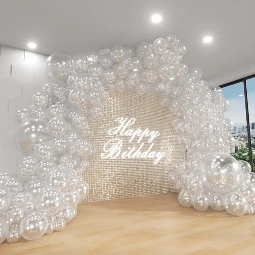 Miniatura 10 de Kit de Arco de Globos Azul ADOINBY, kit de 152 piezas de globos cromados macarrón azul marino y estrellas, kit de globos de diferentes tamaños