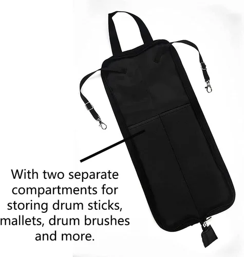 Miniatura 4 de Watris Veiyi Bolsa de baqueta, bolsa portátil para baqueta, bolsa para colgar de mazo de percusión, bolso de baqueta con asa (negro)