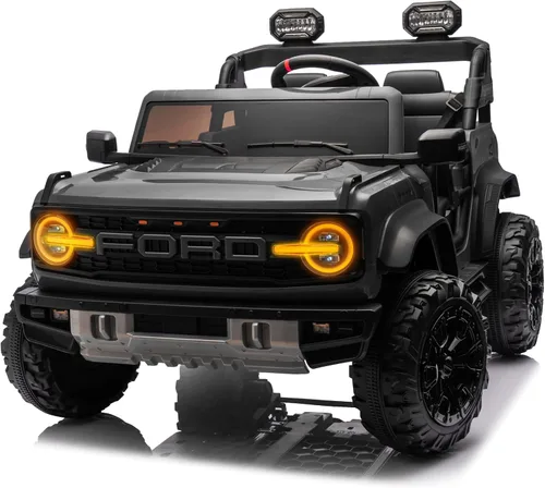 Miniatura 14 de YOFE Juguete de batería de 12V para niños, Ford Bronco Raptor Coche eléctrico para niños con control remoto para padres, camioneta con batería