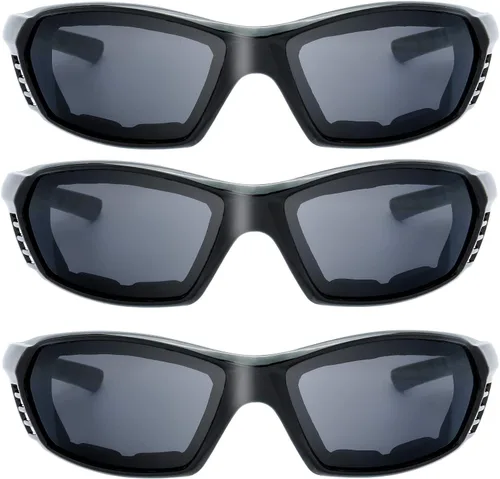Gafas de Motocicleta con Marco Acolchado y Lentes que Bloquean 100% UVB/UVB para Actividades al Aire Libre y Deportes 21-negro