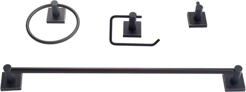 Miniatura 7 de SENTO VINTO - Juego de accesorios de baño, juego de accesorios de baño de metal resistente para montaje en pared, incluye gancho para bata, soporte