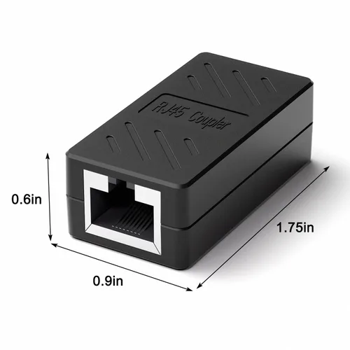 Miniatura 6 de Dingsun Acoplador RJ45, extensor Ethernet para conector hembra a hembra Cat7/Cat6/Cat5e/Cat5 (1 paquete, negro)