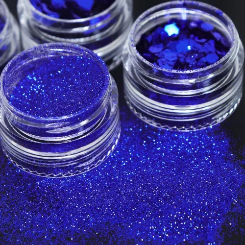 Miniatura 6 de Lentejuelas azules con purpurina para uñas navideñas, 6 rejillas, lentejuelas con purpurina para uñas de invierno, mezcla de copos de nieve