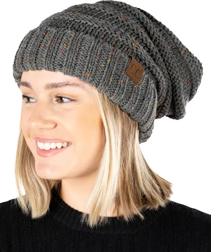 Miniatura 199 de Funky Junque Gorro de moda de punto trenzado de talla extragrande, grueso, abrigado, suave y holgado