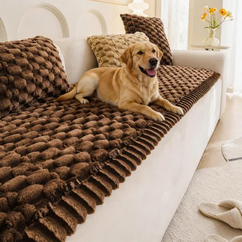 Miniatura 10 de Funda de sofá para mascotas, lavable, apta para mascotas, protector de sofá para muebles, tapete bohemio para mascotas, para sofás y sofás Beige