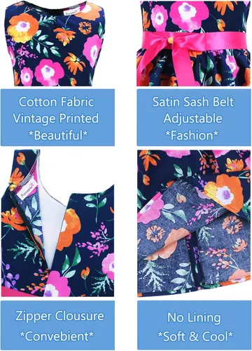 Miniatura 310 de Vestido de verano para niña, de algodón, con diseño floral