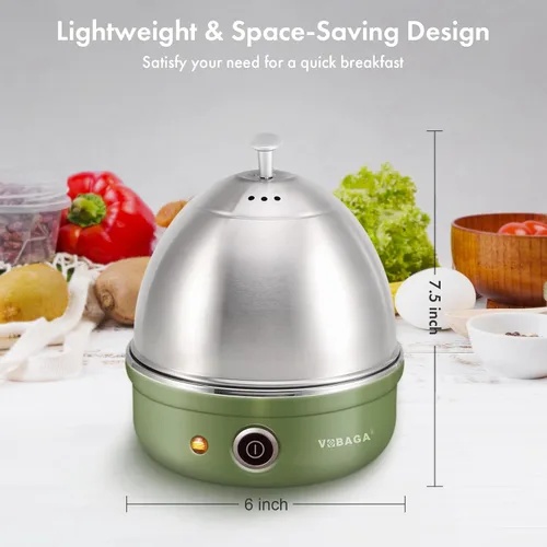 Miniatura 4 de VOBAGA Hervidor eléctrico de huevos, hervidor rápido de huevos con apagado automático para huevos suaves, medianos, duros, escalfados, al vapor