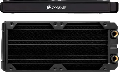 CORSAIR Hydro X Series XR5 - Radiador de refrigeración por agua de 9.449 in (soportes dobles de ventilador de 4.724 in, fácil instalación, Negro