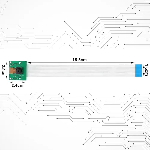 Miniatura 2 de Weewooday 4 piezas 5 megapíxeles 1080p sensor OV5647 mini módulo de cámara con cable de cinta de 6 pulgadas 15 pines compatible con Raspberry Pi