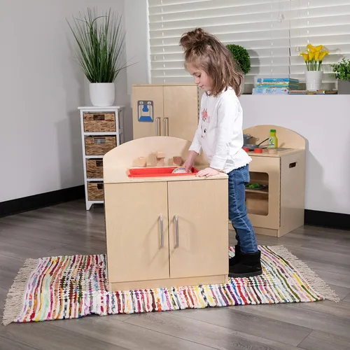 Miniatura 2 de Flash Furniture Hercules - Fregadero de cocina de madera para niños para uso comercial o doméstico, seguro, diseño apto para niños