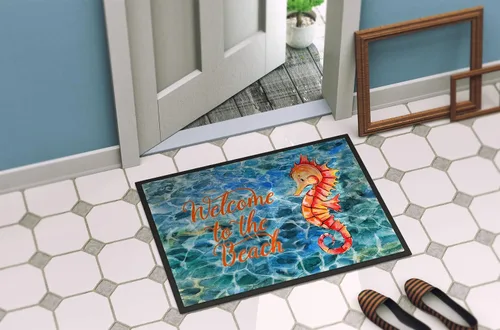 Miniatura 4 de Caroline's Treasures BB8519JMAT - Felpudo de bienvenida con caballito de mar de 24 x 36 pulgadas, para interiores y exteriores, para entrada