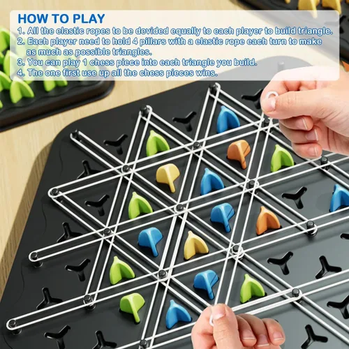 Miniatura 3 de Juego de Ajedrez Triangular en Cadena, Juego de Ajedrez Geométrico, Juegos de Mesa para Noche Familiar, Juegos Familiares para Niños y Adultos, 2 a