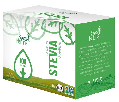 Sweet Nature | Edulcorante de Stevia Eritritol en polvo – Sustituto del azúcar cetogénico para diabéticos – Vegano, bajo en carbohidratos,
