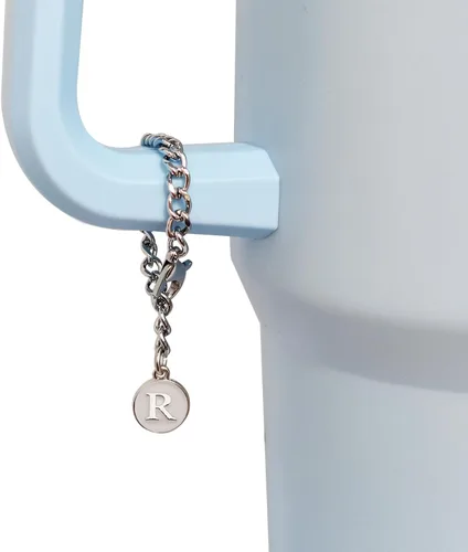 Miniatura 5 de Stanley Cup 3 piezas de 30 y 40 onzas, 0.394 in de silicona con diseño de flores, tapa protectora con 2 dijes de letras iniciales personalizadas