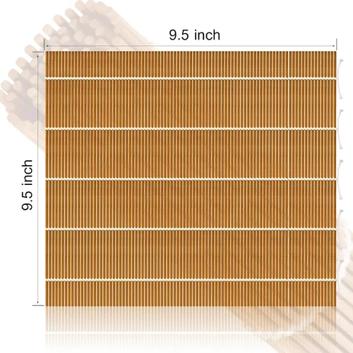 Miniatura 2 de MIUQILAIY Alfombrilla de bambú para sushi de 9.5"x9.5", rodillo para kimbap (2 PIEZAS)