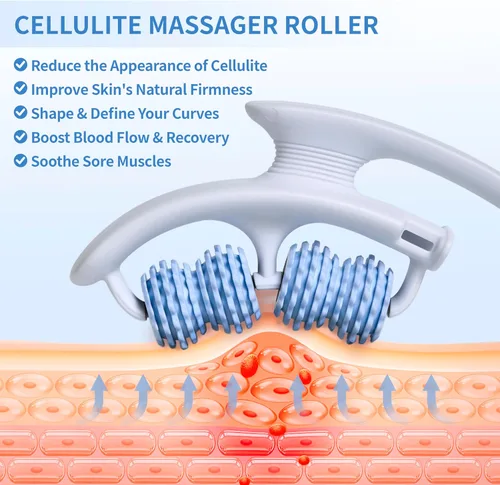 Miniatura 2 de Rodillo de masaje contra la celulitis para piernas, herramienta de masaje anticelulitis para piernas, muslos, brazos con asas desmontables