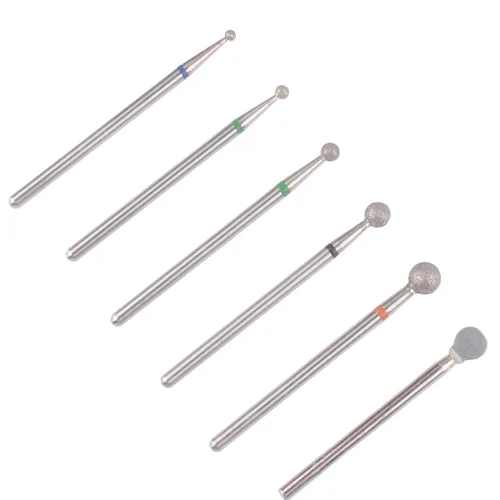 Miniatura 3 de Brocas de uñas limpias para cutículas en forma de bola, 6 piezas para preparación de uñas Broca de uñas de piedra de diamante para manicura