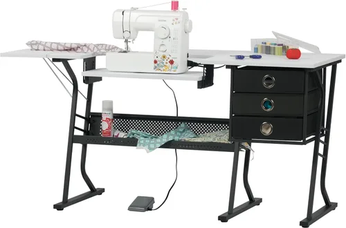 Sew Ready Eclipse Ultra Hobby - Cajones de almacenamiento superior para máquina + estante inferior grande, también se pueden utilizar como mesa de