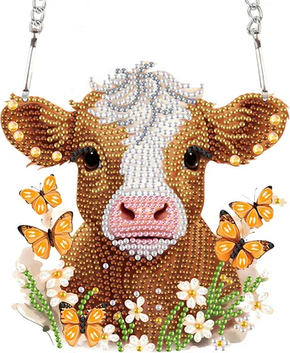 Miniatura 20 de AiYuanzsh Juego de letreros colgantes de pintura de diamantes, arte de diamante, arte de pared colgante de lindo dragón blanco, kit de colgante