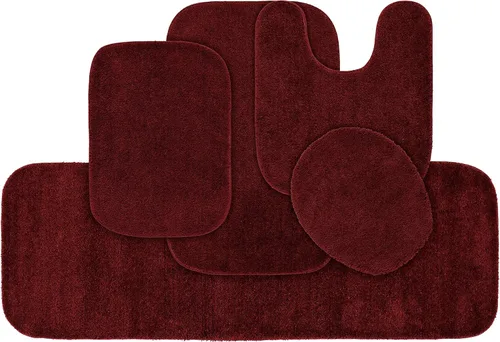 Miniatura 62 de Garland Rug 2 alfombras de baño tradicionales de nailon lavables color morado (17 x 24 pulgadas, 21 x 34 pulgadas), suaves, absorbentes y elegantes