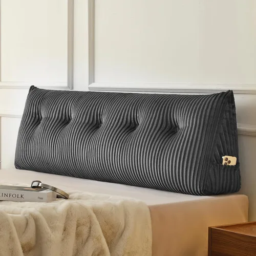 Miniatura 24 de Z-hom Almohada de cuña grande para cabecero, almohada triangular para cabecero tamaño king, almohada de lectura para cama con una almohada enrollada