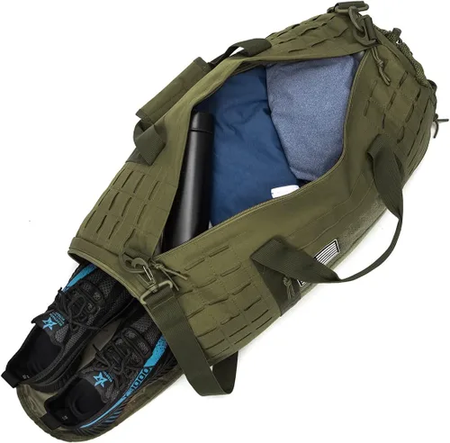 Miniatura 4 de QT&QY Bolsa táctica militar de 40 litros para hombre, bolsa de gimnasio, bolsa de viaje, bolsa de entrenamiento con compartimento para zapatos