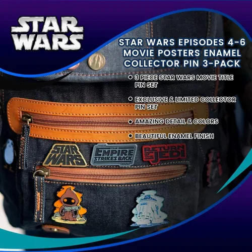 Miniatura 4 de Star Wars Episodios 4-6 Pósteres de película Esmalte Collector Pin 3-Pack, Esmalte, Sin gemas.