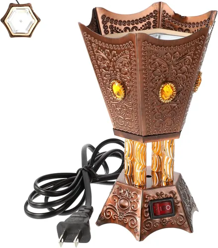 Eid Mubarak - Soporte para quemador de incienso eléctrico, estilo de Oriente Medio, vintage, árabe, Ramadán, Mubarak, bandeja de incienso decorativa