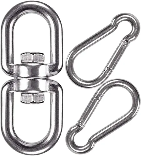 Miniatura 9 de Kit para colgar silla de hamaca, accesorios de resorte oscilante, gancho giratorio de suspensión resistente para silla colgante, asiento mecedor