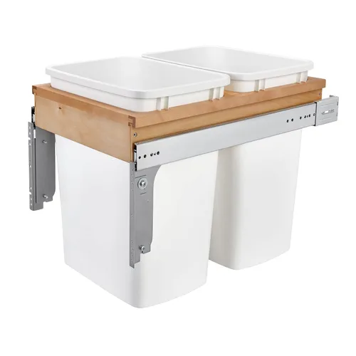 Miniatura 10 de Rev-A-Shelf Bote de basura de cocina extraíble individual de montaje superior bajo gabinete de 35 cuartos con rieles de extensión completa