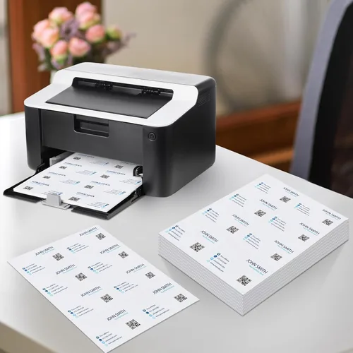 Miniatura 3 de Lincia 200 hojas de tarjetas de visita perforadas en blanco de 8-1/2 x 11 pulgadas, 8 por página de grosor de 180 GSM, compatibles con impresora