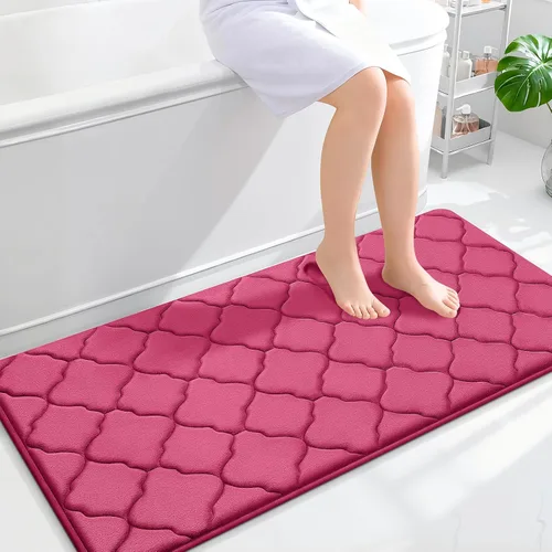 Miniatura 301 de OLANLY Alfombra de Baño de Espuma Viscoelástica de 24 x 16 pulgadas, Ultra Suave y Absorbente, Alfombras de Baño Antideslizantes, Cómodas, Lavables
