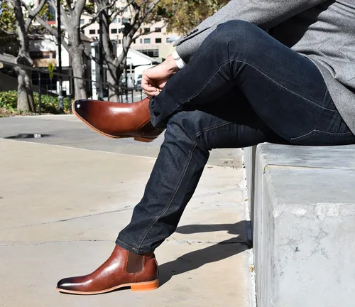 Miniatura 9 de Fashion Tailored Mens Chelsea Boots - Casual Dress Boot with Leather Sole- Rugged Style and Functionality - Rounded Toe