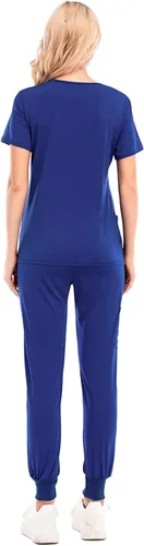 Miniatura 7 de Conjunto de uniformes médicos para mujer, conjunto de uniforme de enfermera, conjunto de trabajo al aire libre, conjunto de ropa quirúrgica elástica