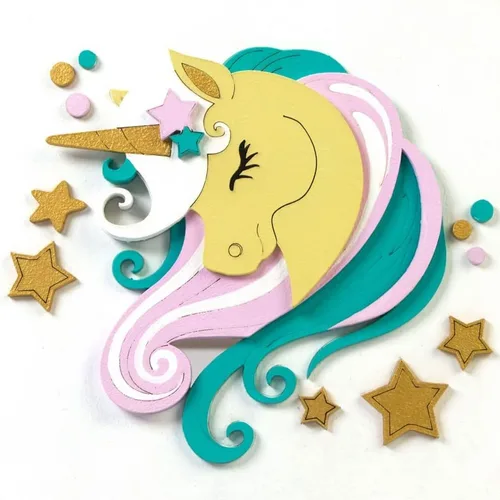Miniatura 2 de Wise Elk ROSA Talent - Juego de pintura 3D - Unicornio estrella, tablero de fibra imprimado, 7.1 x 7.1 in, mejora la decoración de tu hogar