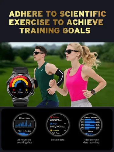 Miniatura 5 de Fitness Smart Watch for Men Women, Bluetooth Calling & 1.8" AMOLED, SpO2/Heart Rate/Sleep Tracker, 100+ Workout Modes, IP67 Waterproof, 7+Day Black