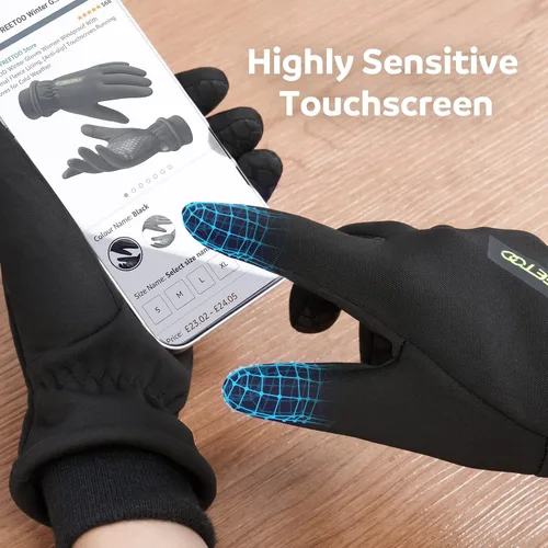 Miniatura 4 de FREETOO Winter Gloves for Women, 2022 Stylish Double Locking Thermal Running Gloves, Warm Waterproof Touchscreen Driving Gloves
