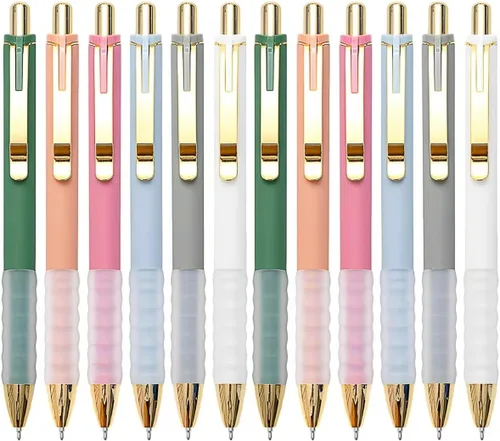 Miniatura 14 de Linbsunne Bolígrafos de punta media de 0.039 in con agarre súper suave para hombres y mujeres, bolígrafos retráctiles