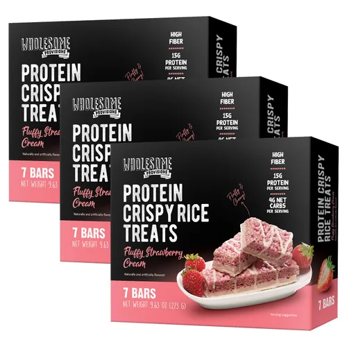 Miniatura 19 de Barritas de Arroz Crujiente de Proteína, 15g de Proteína, 3g-7g de Carbohidratos Netos, Bajo en Carbohidratos, Esponjoso, Suave, Gomoso, Sin Gluten