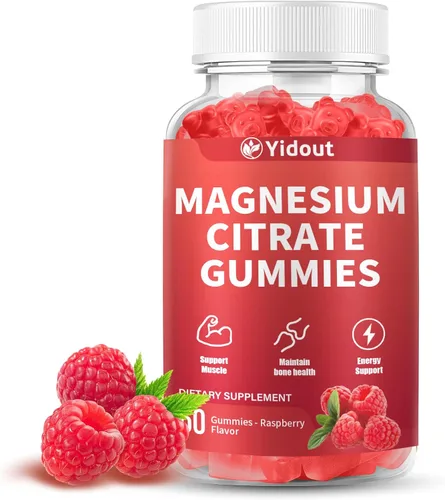 Gomitas de magnesio de alta absorción para adultos, suplemento de magnesio para apoyo muscular, nervio, hueso y corazón, vegano, sin OMG, sabor