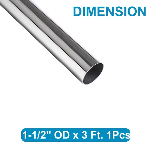 Miniatura 3 de Vigorous Tubo de acero inoxidable 304 de 1-1/2 pulgadas de diámetro exterior x 3 pies, tubo de acero inoxidable soldado, tubo de metal redondo