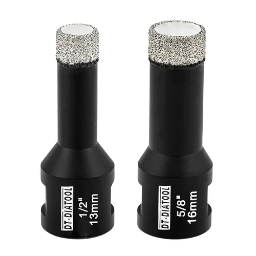 Miniatura 18 de DT-DIATOOL Broca de núcleo de diamante de 1/4 pulgada con hilo 5/8"-11 de vacío soldado para baldosas de porcelana, cerámica, gres, mármol, granito
