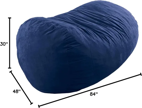 Miniatura 3 de Puff de microfibra de ante, Azul